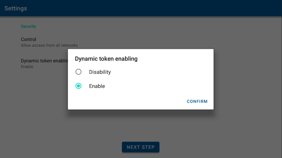 安全设置-动态令牌界面